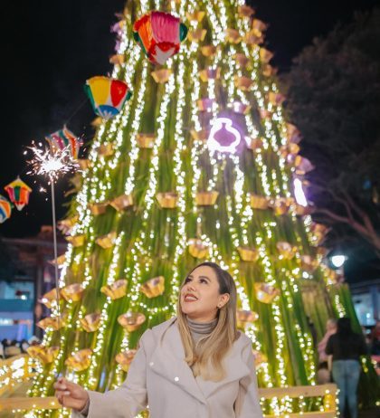 Santa Clara del Cobre vive una noche llena de luz y tradición con el encendido del árbol navideño: Dayana Pérez