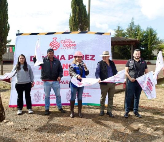 Dayana Pérez Mendoza da arranque a obra de empedrado y alumbrado público en Iramuco