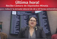 Diputada Federal Miroslava Shember recibe en la Cámara de Diputados Minuta para reducir la jornada laboral de 48 a 40 horas semanales