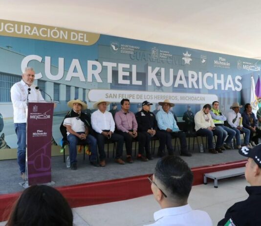 Inaugura Bedolla Cuartel Kuarichas para reforzar la seguridad en la Meseta Purépecha