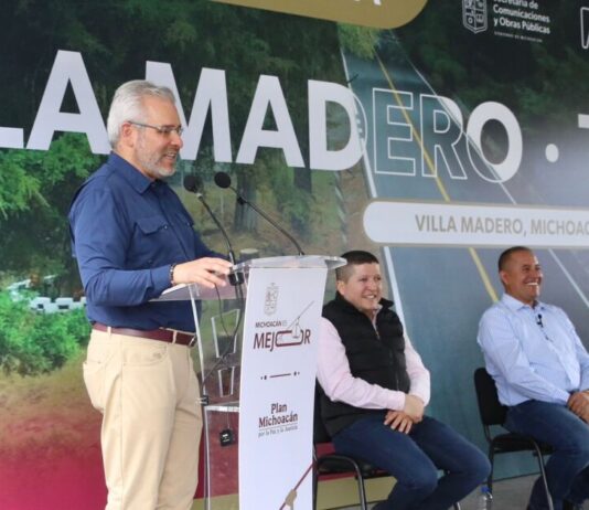 Inaugura Bedolla rehabilitación de la carretera Madero-Tacámbaro; se impulsa el desarrollo agrícola.