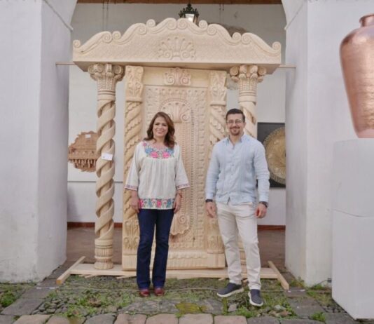 Fabiola Alanís y Toño Mendoza promueven al sector artesanal y llaman a visitar el Tianguis de Domingo de Ramos en Uruapan