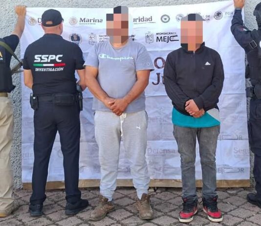 SSP brinda apoyo operativo en cateo en Morelia; aseguran armas, droga y detienen a dos personas