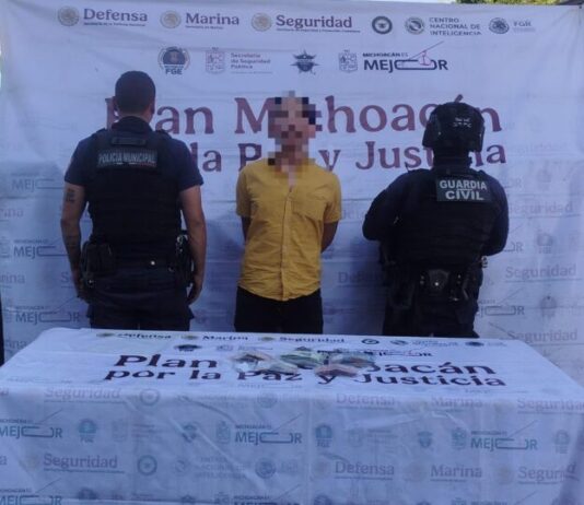 Detiene Guardia Civil a presunto asaltante de comercios en Jacona; le aseguran más de 53 mil pesos