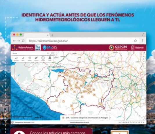 Michoacán listo para enfrentar lluvias y ciclones; Protección Civil cuenta con 256 refugios temporales