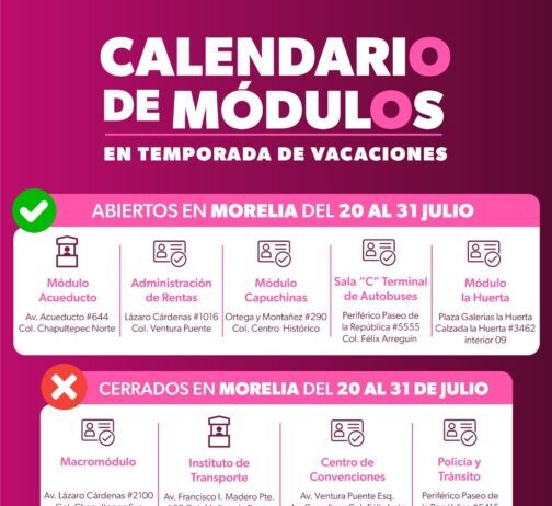 ¿Vas a tramitar tu licencia o pagar el refrendo? Estas son las oficinas que sí abrirán en Morelia por vacaciones