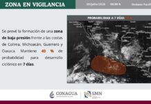 Conagua Michoacán mantiene atención en la costa michoacana ante posible canal de baja presión
