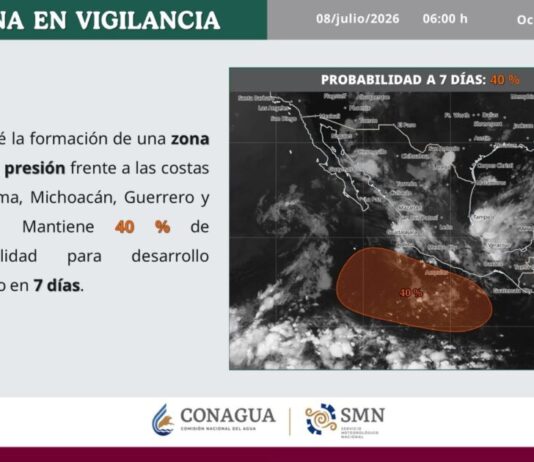 Conagua Michoacán mantiene atención en la costa michoacana ante posible canal de baja presión