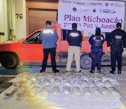 Asegura SSP cerca de 45 kilos de marihuana ocultos en vehículo; hay 2 detenidos