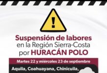 Se suspenden clases en 7 municipios de la Región Sierra Costa por huracán “Polo